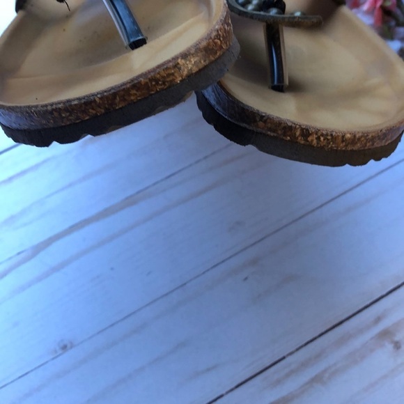 Cristina Francini Thong Leather Sandals Size 8 - Picture 5 of 7